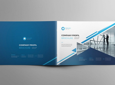 Company Profile Landscape a4 abstract business company company profile company profile template corporate creative design element infographic landscape magazine modern print profile report template trend trendy