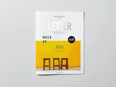 US Letter Brochure Mockups agency bifold booklet brochure brochure mockup brochure template catalog catalogue company corporate gold leaflet letter magazine portrait presentation realistic simple stamp us letter