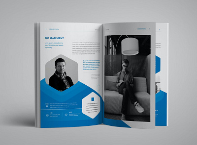 Company Profile abstract blue brochure business company company profile corporate design element graphic indesign template infographic portfolio profile shape template trend trendy web website