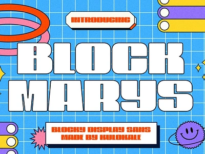 Free Block Marys Display Font advertising branding design display display font display fonts fonts funky groovy hipster lettering logo modern pop popular psychedelic retro typeface typography vintage