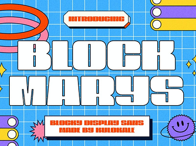 Free Block Marys Display Font advertising branding design display display font display fonts fonts funky groovy hipster lettering logo modern pop popular psychedelic retro typeface typography vintage