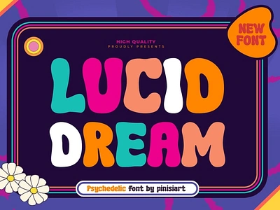 Free LUCID DREAM Display Font 70s album font fonts groove lettering media music poster psychedelic record retro sans singer social song type design typeface typography youtube