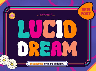 Free LUCID DREAM Display Font 70s album font fonts groove lettering media music poster psychedelic record retro sans singer social song type design typeface typography youtube