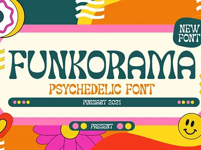 Free FUNKORAMA Display Font classic disco display font font fonts groove lettering logo logo font modern font modern fonts music poster psychedelic sans serif social media type design typeface typography