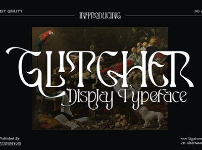 Glitcher Display Typeface 60s artistic boheme bohemian classic display display font distortion elegant font fonts glitch gypsy hipster ligature logotype stylish typeface typography versatile