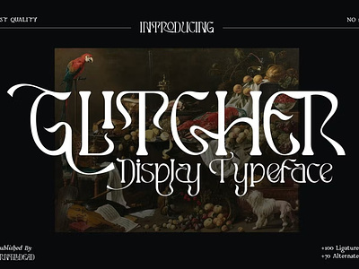 Glitcher Display Typeface 60s artistic boheme bohemian classic display display font distortion elegant font fonts glitch gypsy hipster ligature logotype stylish typeface typography versatile