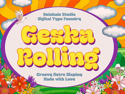 Geska Rolling - Groovy Retro Font