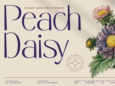 Peach Daisy Font branding display typeface font font elegant font family fonts freelance graphic design handwritten lettering lettering type minimal retro sans serif sans stylish serif type typedesign typeface typography variable font