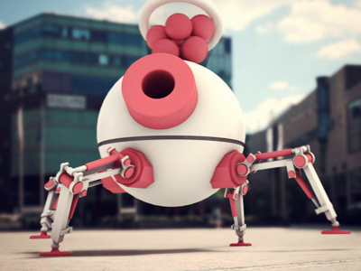 Robot 3d character motion design