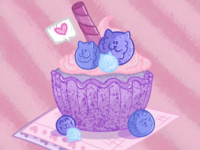 Kitty cupcake characterdesign illustration