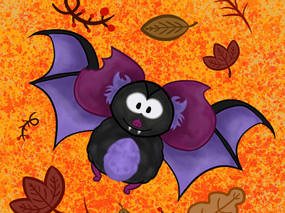 Happy Bat design illustration