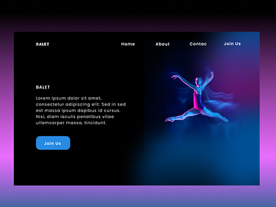 Web Balet app balerina balet black desain design graphic design illustration neon ui uiux ux website