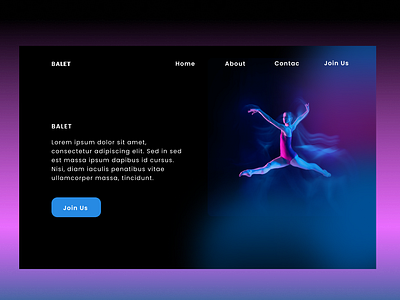 Web Balet app balerina balet black desain design graphic design illustration neon ui uiux ux website