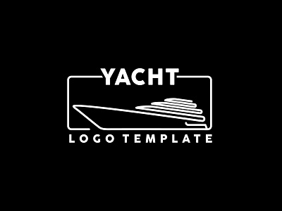 Yacht Cruise Logo with minimalist line art style