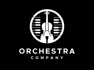 Violin And Piano Musical Instrument Logo For Ochestra Group audio bass cello design feddle guitar harmony icon jazz keyboard logo music musician opera orchestra party symphony vector viloin viola
