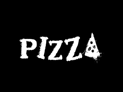 Lettering Typography of Pizza logo design