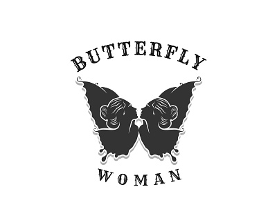 Butterfly Wings Illustration Woman Creative Logo Design angel animal beauty beautyfull brand butterfly company cute design face fashion icon illustration insect logo preety vector wing wings woman face