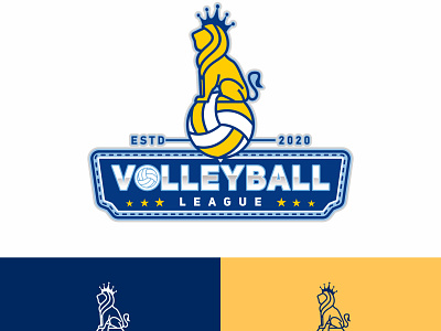 Volleyball Competition Logo with Lion Logo