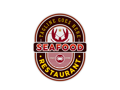 Seafood Restaurant Logo, Restaurant Label With Lobster and crab animal cefeteria company crab design fish food illustration label lobster logo ocean oyster restaurant sea seafood shrimp squid vector vintage