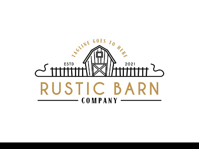 Farmer Barn Logo With Fence For Farm Or Ranch Logo american barn buffalo cattle company countryside cow design farm farmer garden illustration logo rustic texas traditional vector village vintage western