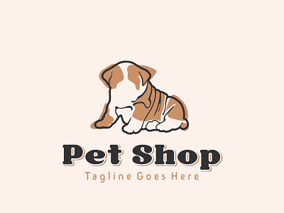 Simple dog puppy logo for pet shop design vector animal cat creative design dog doggy icon idea kitten kitty lineart logo minimalist petshop puppy simple smart symbol template vector