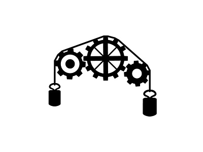 Factory Machine Logo badge black business chain circle cog cogwheel company connection construction design development