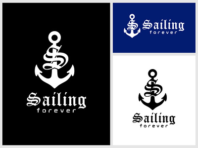Anchor Letter S Logo anchor badge boat brand classic club company cruise design elegant element emblem