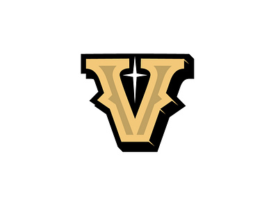 Letter V Retro Style Logo