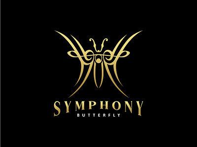symphony music logo abstract angel badge band beautiful beauty brand business butterfly classic clef company