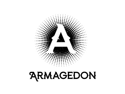 Initial A Logo design with Rustic Halftone texture a logo abstract armageddon black branding brush circle company dark design digital dot