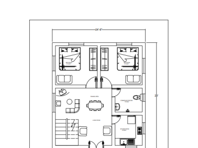 Autocad 2d floor plan design
