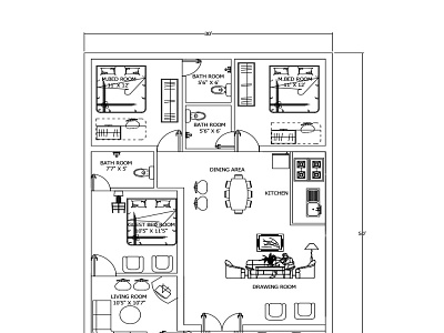 Autocad 2d floor plan by Aunkon on Dribbble