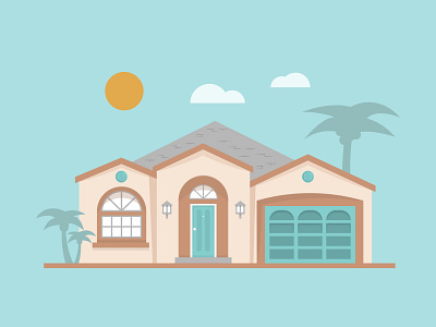 Florida House alorda design design flatdesign florida house graphic design illustration vector