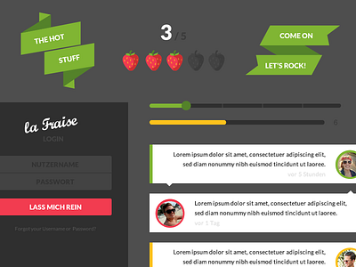 la Fraise Styletile banderole comments likes login ui