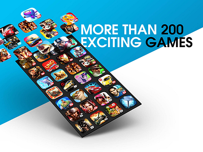 Gameloft Slide 200 Games gaming icons mobile perspective presentation slide