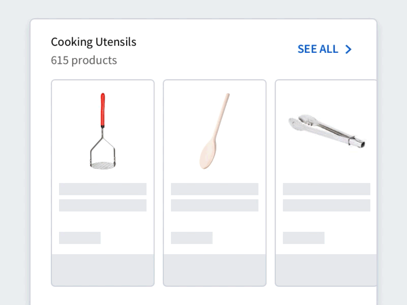 Category Preview Shelf chevron ecommerce grocery preview products see all tiles