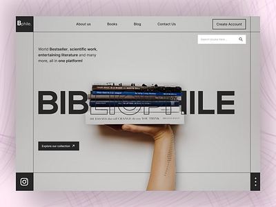 Bibliophile - Online E-book platform UI Design appdesign design figma graphic design logo prototype ui ux
