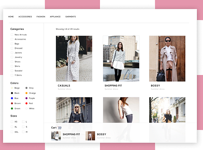 Custom ECommerce Page branding cart catalog clean clothing design ecommerce fashion grid interaction design landingpage minimal online shopping retail store typography ui ux web webdesign