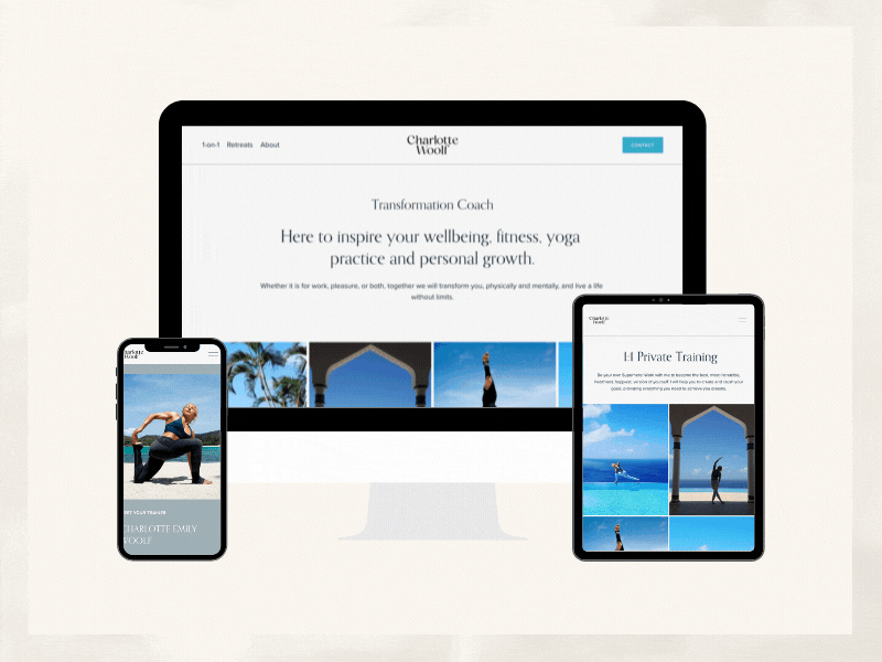 Fitness Coach and Yoga Teacher Minimal Web Design branding coach fitness health and wellness personal brand ui web design website