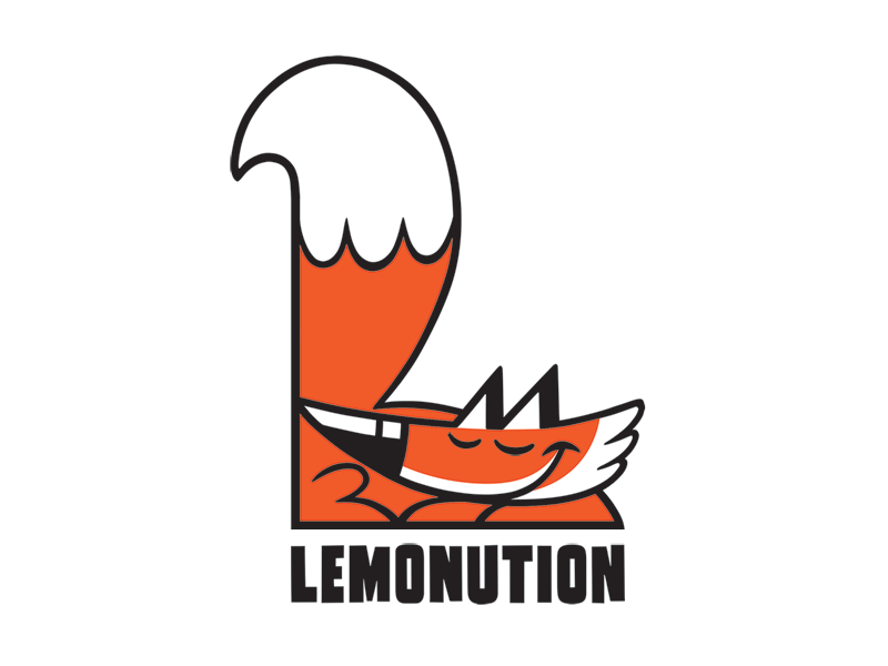 Lemonution Logo animated gif fox illustration lemon one lemonution logo self promo vector