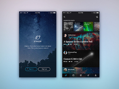 STRGZR app concept app iphone mobile space ui