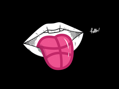 Hello Dribbble! illustration tongue vector