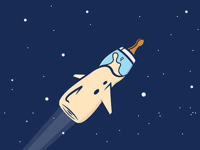 On The Go illustration illustrator logo missile space stars vector