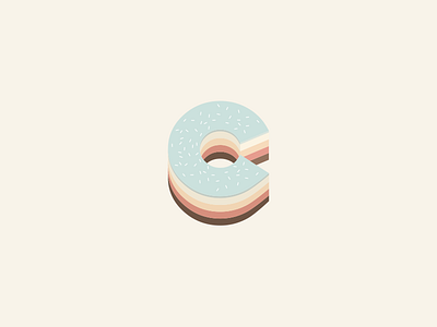 C stands for Cake c cake layers topping type typography vector