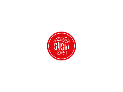 Sushi Zen badge branding design icon illustration illustrator lettering logo monogram red sushi typography vector zen