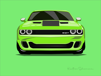 DODGE CHALLENGER adobe illustrator automotive design design digital art dodge challenger graphic design hellcat illustration srt