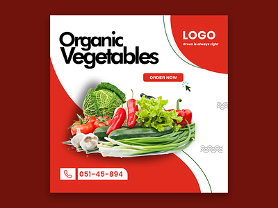 Organic Veggies Post branding design graphic design icon illustration logo typography ui ux vector