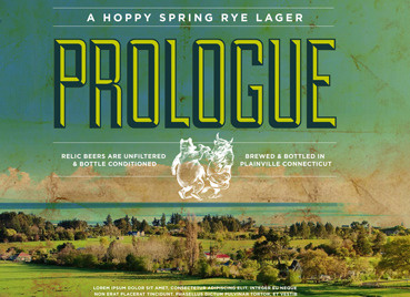 Prologue. Small beer label typography weird