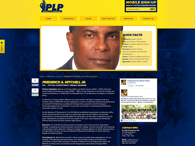 Bahamas: Progressive Liberal Party bahamas design interaction design plp political campaign political design politics typography ui ux web design website