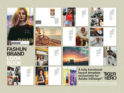 Streetwear Lookbook Template editorial fashion indesign lookbook page layout print design template